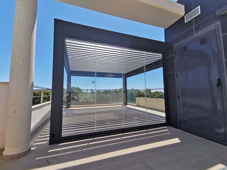 Cortinas de cristal plegables sin marco terraza